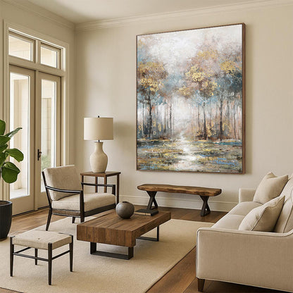 Large - Sized Magical Hand - Painted Textured Abstract on Canvas for Bedroom & Entryway DKH1433
