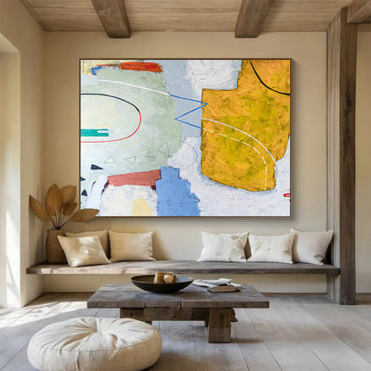 Striking Hand - Painted Abstract Painting for Entryway & Bar DKH559