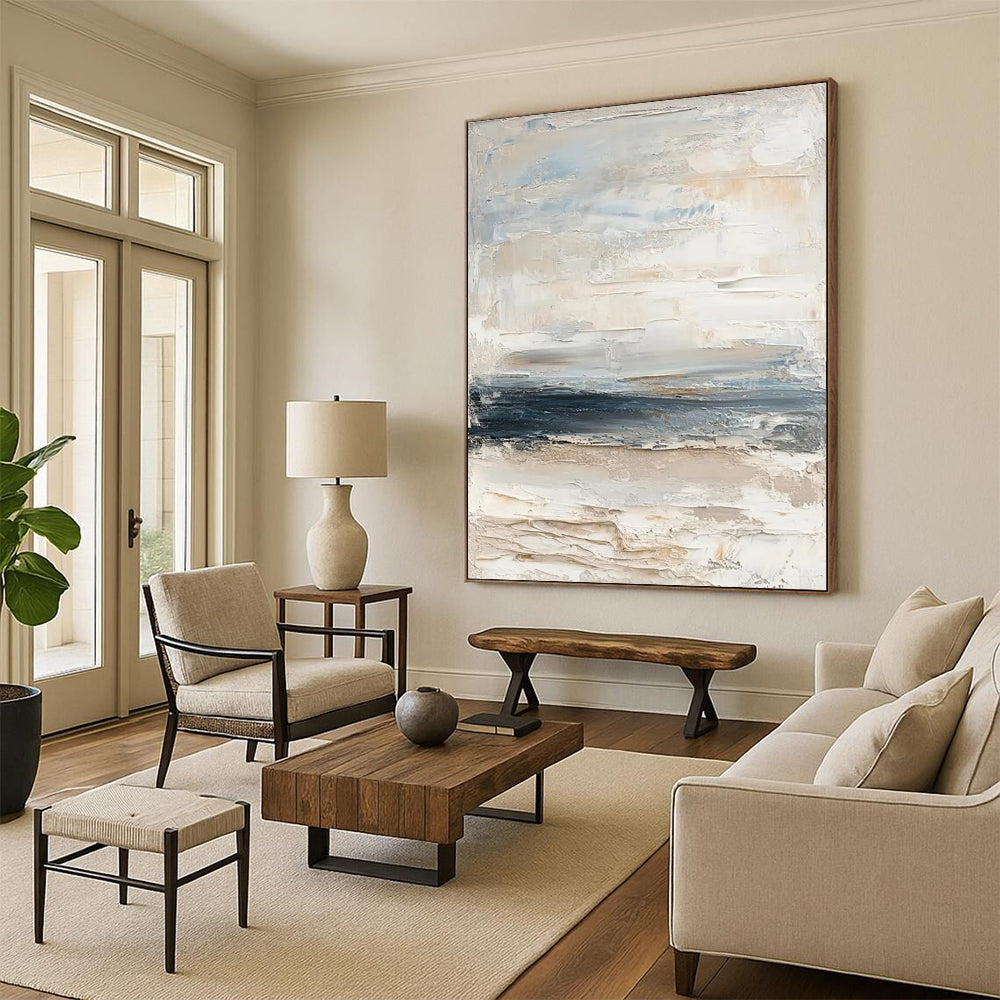 Big-Size Handmade Abstract Artworks: Textured Wonders for Living Room & Office DTP298
