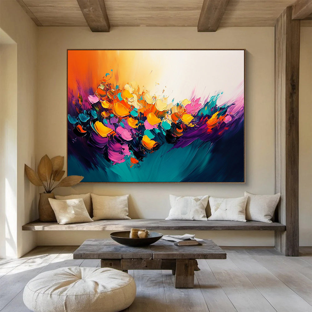 “Explosive Color Blooms” - Multicolor, Explosive Blooms, Abstract Expressionist HB1143