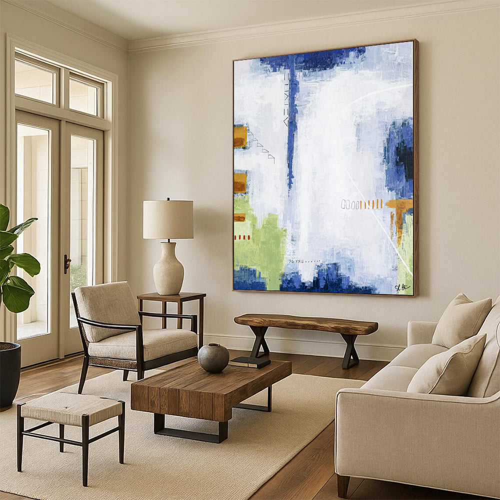 Exquisite Massive-Scale Hand-Painted Abstract Canvases: Adorn Your Bedroom & Hotel LargeART2391