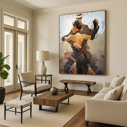 Vertical Hand - Painted Custom Abstract Artwork for Dining Room and Entryway DKH1636