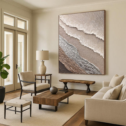 Custom - Made Hand - Painted Textured Abstract Canvas for Bedroom & Dining Room DKH0988