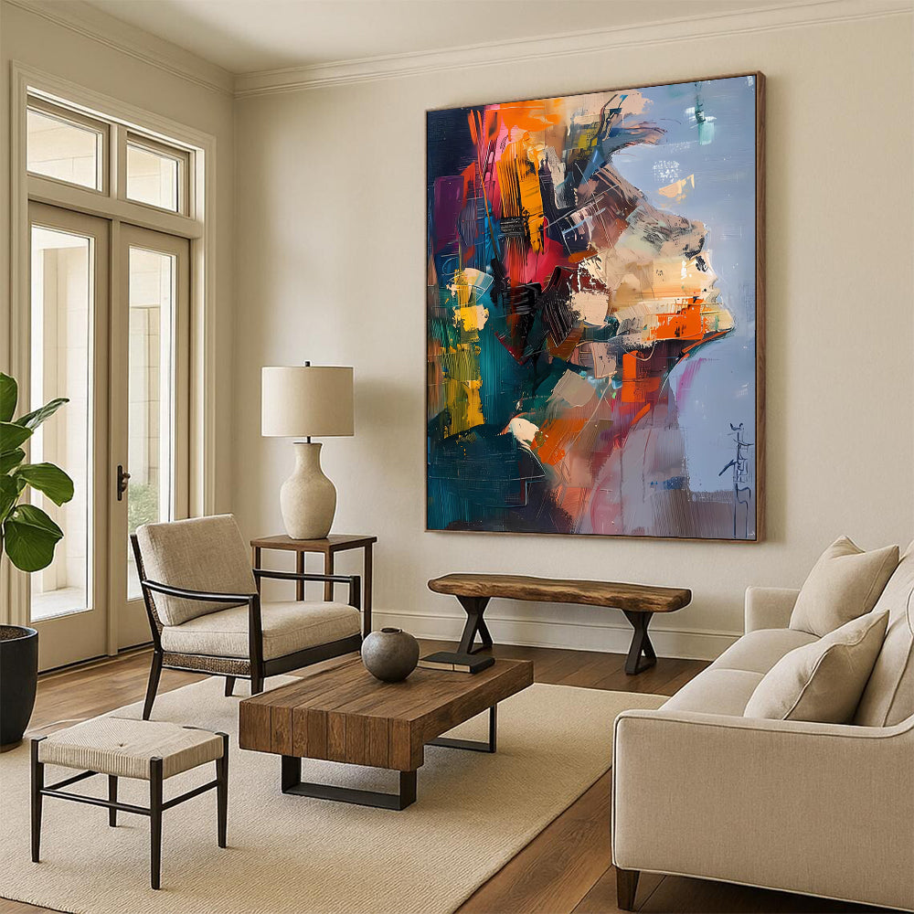 Hand-Painted Large Custom Abstract Creations for Bedroom & Office DTP285
