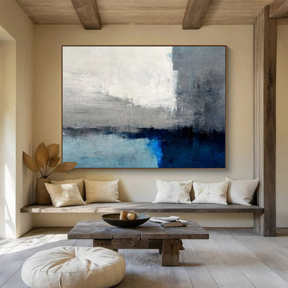 Grey & Blue Horizon Abstract - Calm Office Focus DLZ074