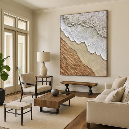 Large - Format Custom - Textured Hand - Painted Abstract Mural for Dining Room & Bar DKH1026