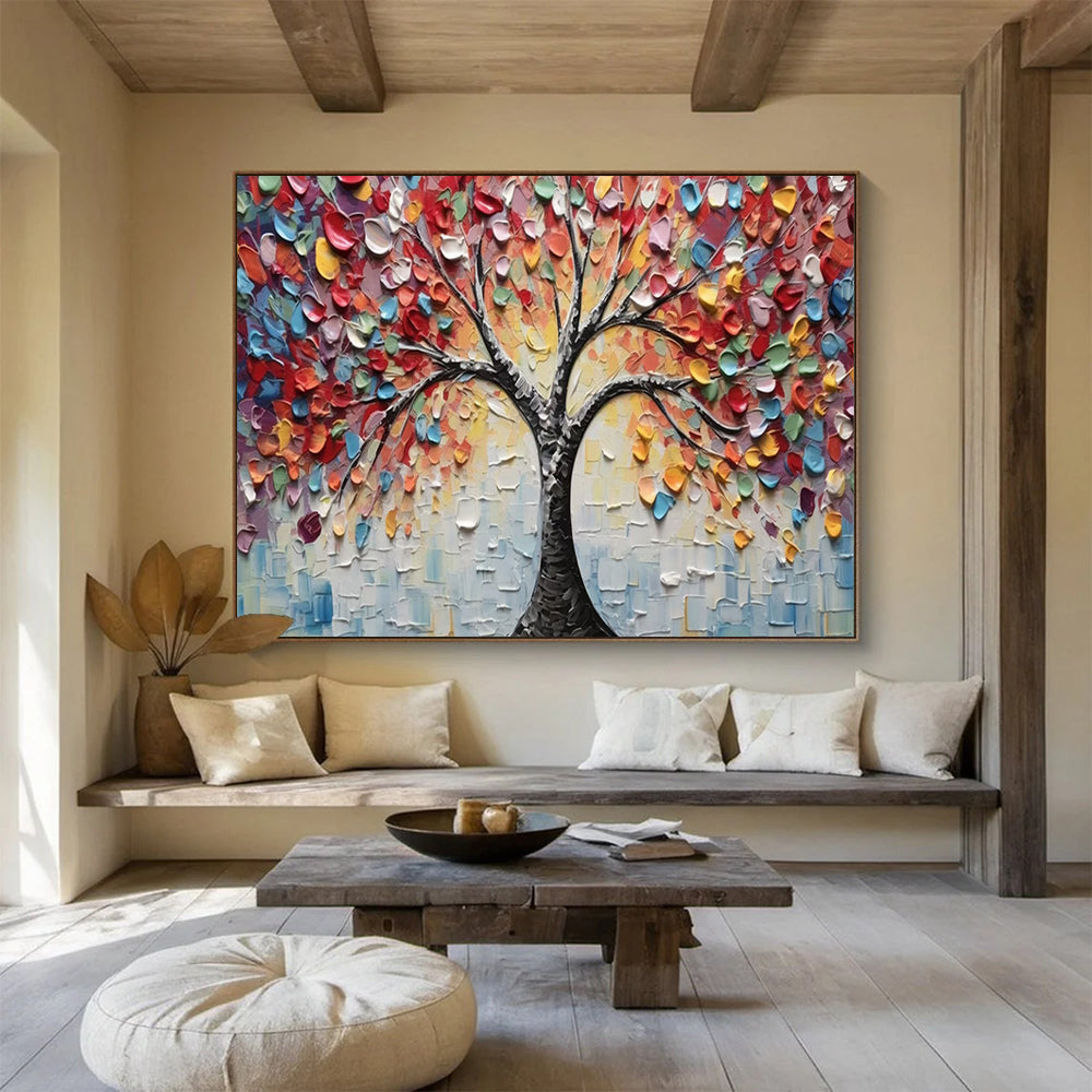 Colorful 3D Tree of Life - Vibrant Bedroom or Living Room Art DLZ169
