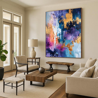 Large Custom Abstract Paintings: Textured Styles for Office & Hallway DTP282