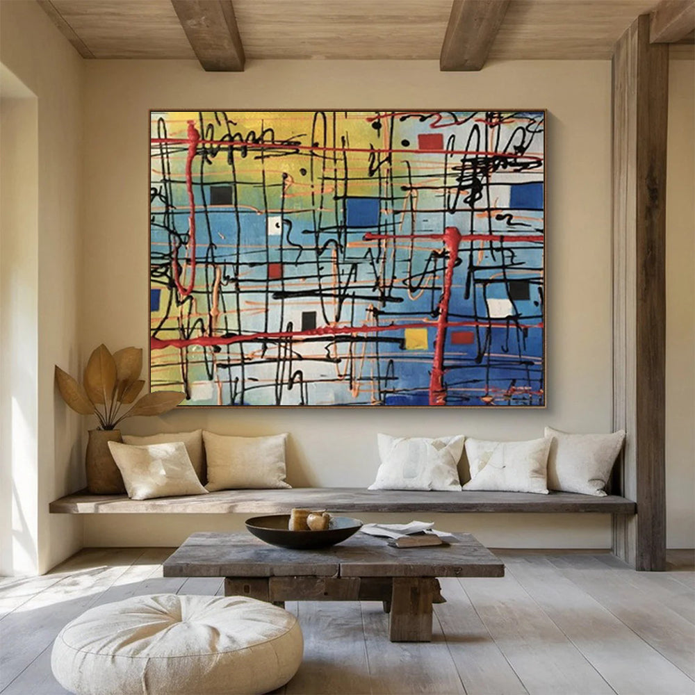 Inspiring Original Giant Textured Hand - Crafted Abstract Painting for Transformed Environments DKH842