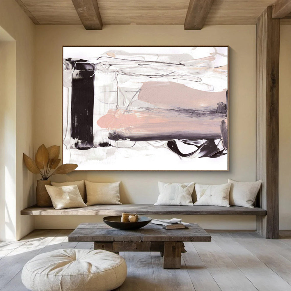Minimalist Pink - White Abstract: Ideal for Minimalist - Style Spaces DLZ143