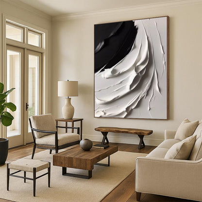 Custom Vertical Hand - Painted Large Abstract Canvas for Office and Entryway DKH1670