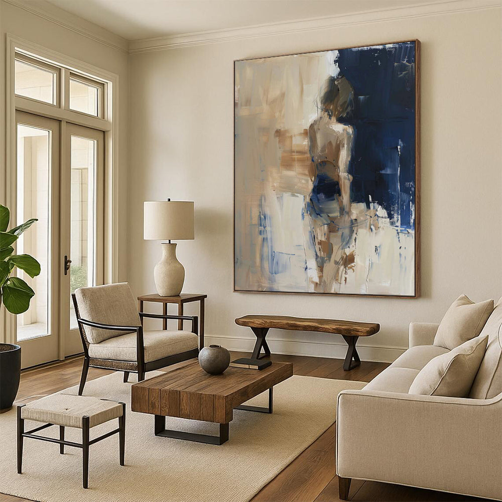 Large-Scale Custom Hand-Painted Abstract Art for Hallway & Hotel LargeART1830