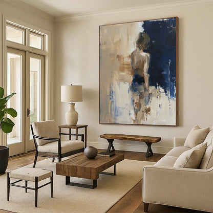 Large-Scale Custom Hand-Painted Abstract Art for Hallway & Hotel LargeART1830