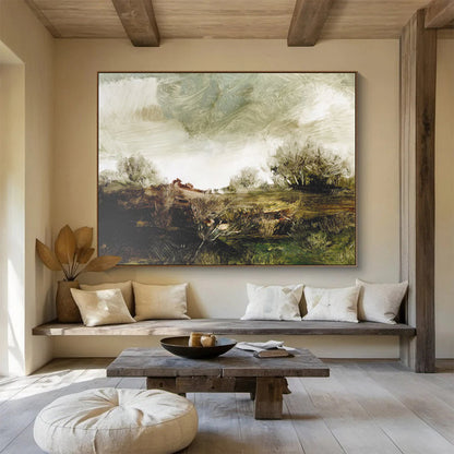 Textured Countryside View - Oversized Rustic Bedroom Decor DLZ122