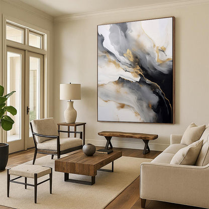 Classic Textured Abstract Wall Art for Dining Room & Library LargeART2066