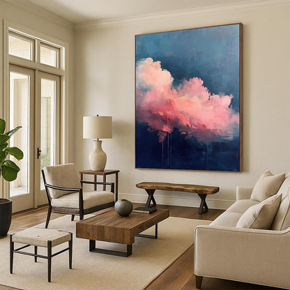 Ethereal & Light-Filled Hand-Painted Custom Abstract Painting for Bedroom & Dining Room LargeART1976