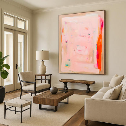 Custom Hand-Painted Abstract Mural for Living Room & Office LargeART1828