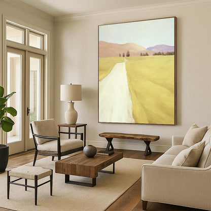 Large - Sized Alluring Hand - Painted Textured Abstract on Canvas for Bedroom & Entryway DKH1415