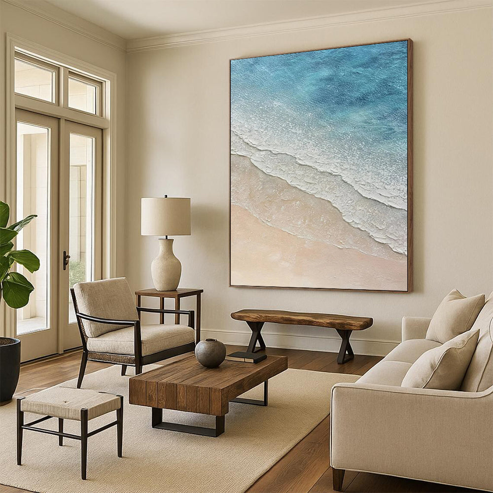Big-Size Handmade Abstract Paintings: Textured Details for Living Room & Hallway DTP314