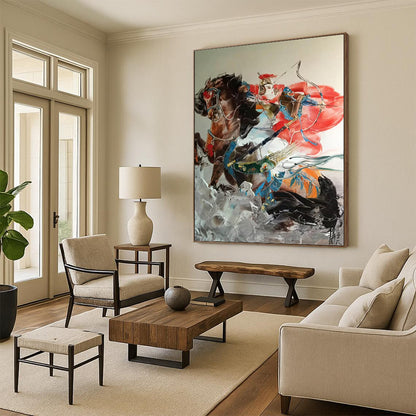 Colossal Vertical Hand - Painted Custom Abstract Enigma (with Lava Textures) for Dining Room and Hotel DKH1589