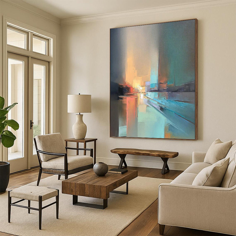 Gorgeous Hand - Painted Textured Canvas Abstract for Bar & Hotel Suite DKH1066