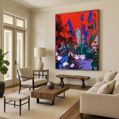 Solar Flare: Super - Sized Hand - Painted Custom Abstract Canvas for Living Room and Office DTP100