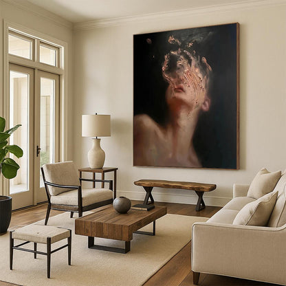 Custom Hand-Painted Abstract Art: Textured Styles for Bar & Hotel DTP315