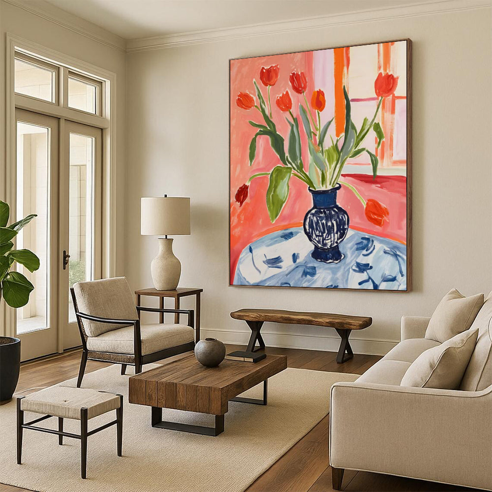 Oversized Hand-Painted Abstract Canvas for Living Room & Home Theater LargeART2229