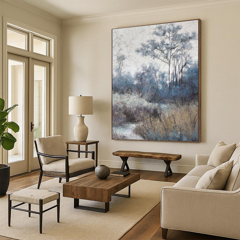 Large - Scale Hand - Painted Custom Abstract Painting (with Unique Textures), Suitable for Office and Bedroom DKH1458