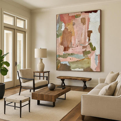 Enormous-Sized Hand-Painted Abstract Installations for Dining Room & Hallway LargeART2285