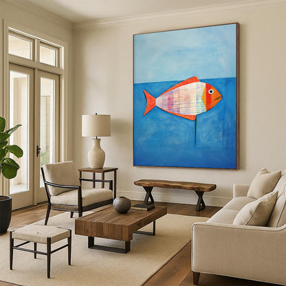 Custom Hand-Painted Abstract Mural for Office & Hallway LargeART1836
