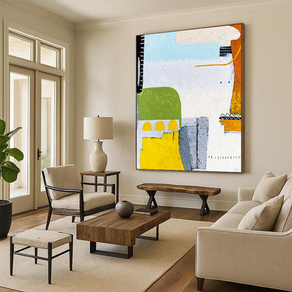 Dazzling Massive Hand-Painted Abstract Artwork: Revamp Your Hallway & Hotel Lobby LargeART2376