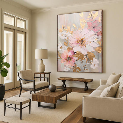 Peaceful Hand - Painted Textured Abstract on Canvas for Bedroom & Living Room DKH1390