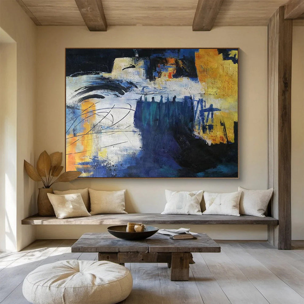 Timeless Original Immense Textured Handmade Abstract Painting for Classic Interiors DKH850