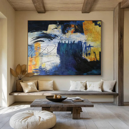 Timeless Original Immense Textured Handmade Abstract Painting for Classic Interiors DKH850