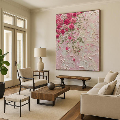 Serene & Monochromatic Hand-Painted Custom Abstract Painting for Bedroom & Entryway LargeART1985