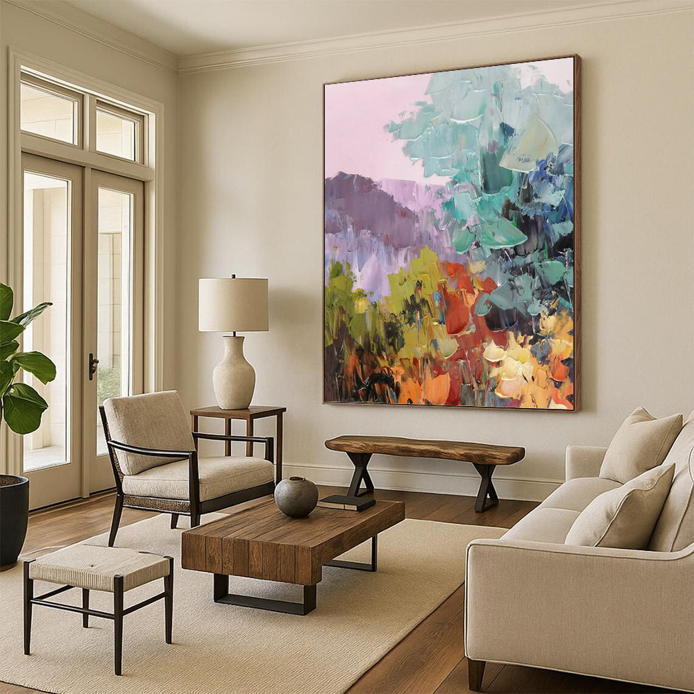 Stylish Hand - Painted Textured Abstract Art for Living Room & Bar DKH1278