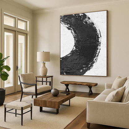 Vertical Hand - Painted Large Custom Abstract Gem for Office and Bar DKH1675