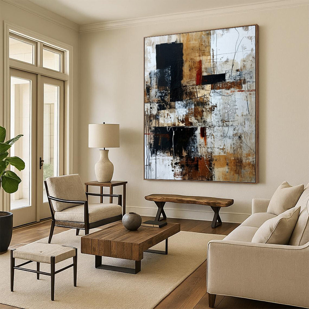 Inspiring Hand - Painted Textured Abstract for Office & Living Room DKH1330
