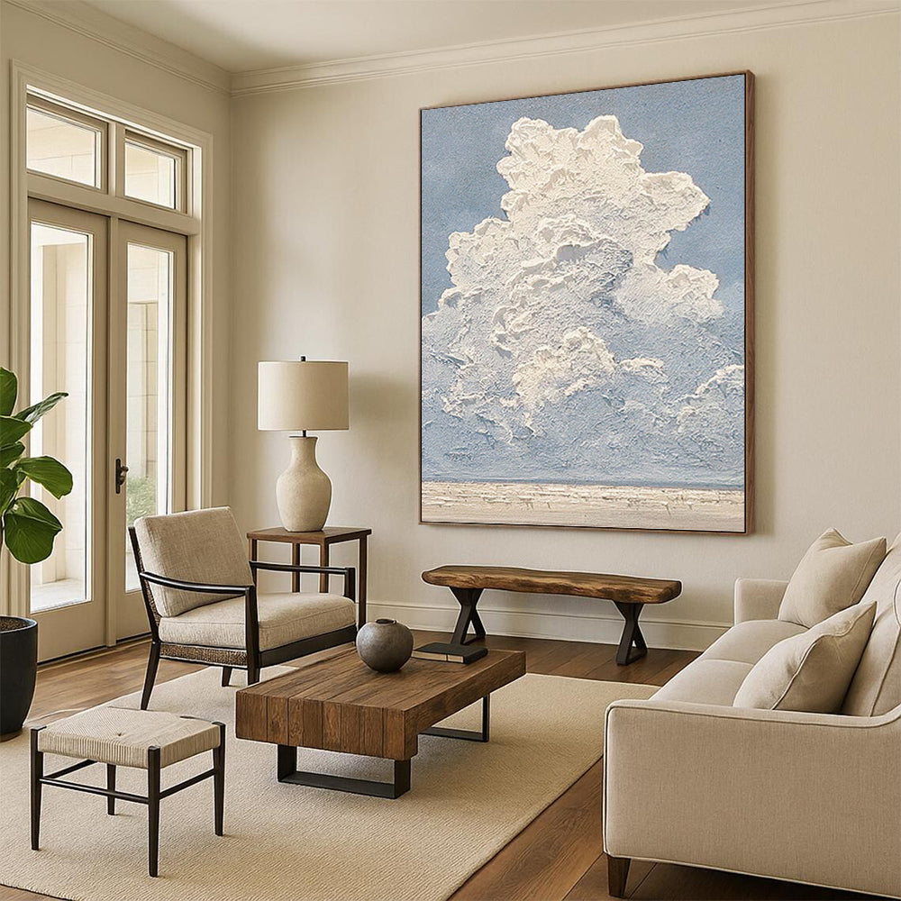 Designer - Crafted Statement: Hand - Rendered Textured Canvas Art for Living Room & Entryway DKH1142