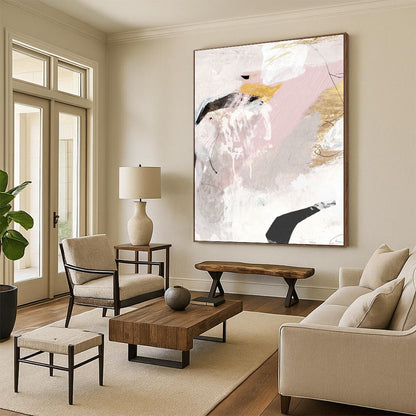 Giant Hand-Painted Custom Abstract Artworks with Textured Surfaces DTP188