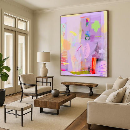 Hand-Painted Custom Abstract Canvas for Bedroom & Entryway LargeART1865