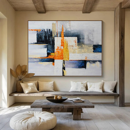 “Harmonic Horizons” Large - Format Abstract Mural for Bedroom & Dining Room DKH220