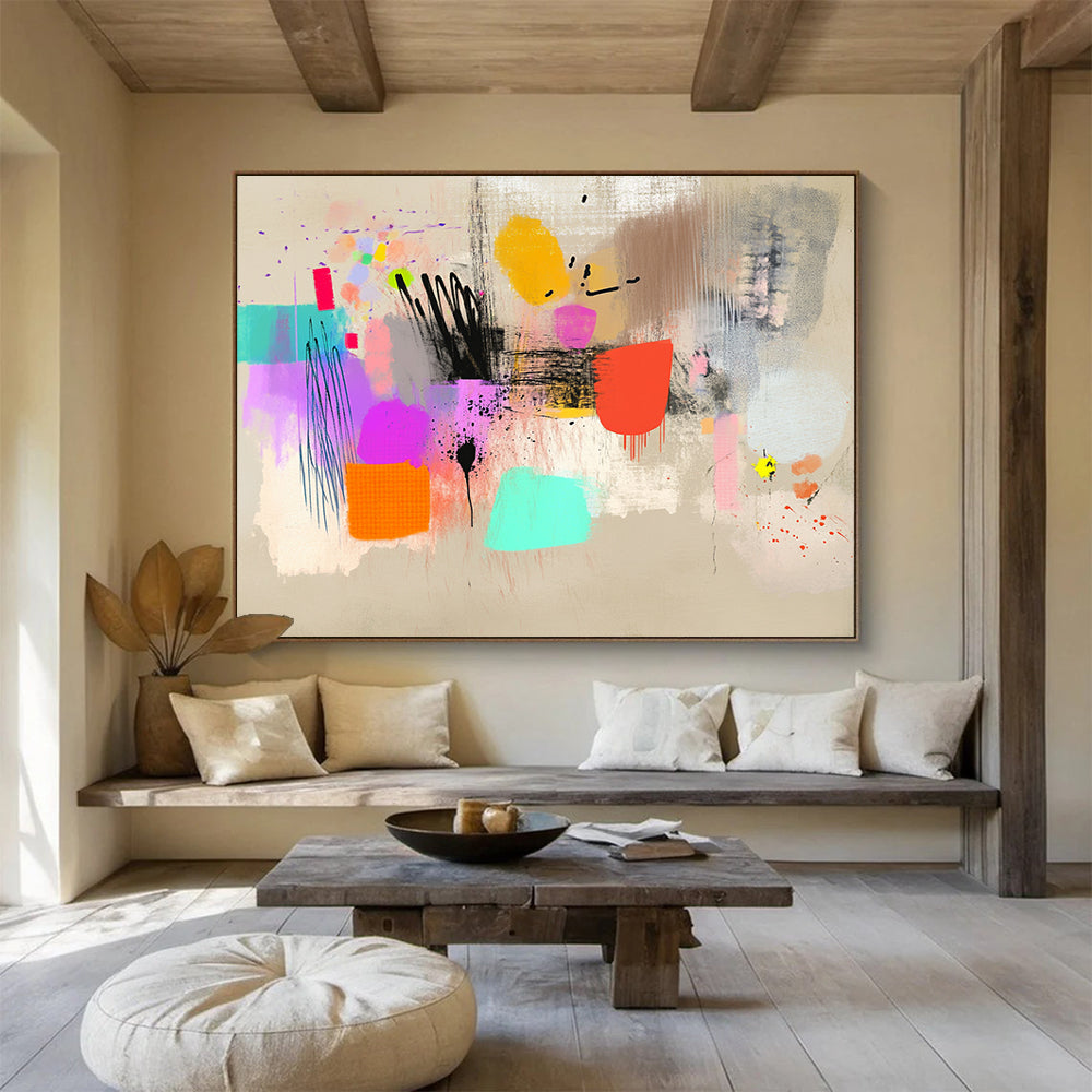 “Colorful Mixed - Media Abstract” - Contemporary Abstract Painting HB0533