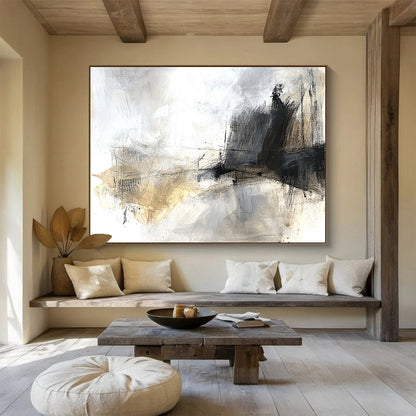 “Soft Gray - Beige Abstract” - Gray, Beige with Subtle Textures - Painting On Canvas HB1388