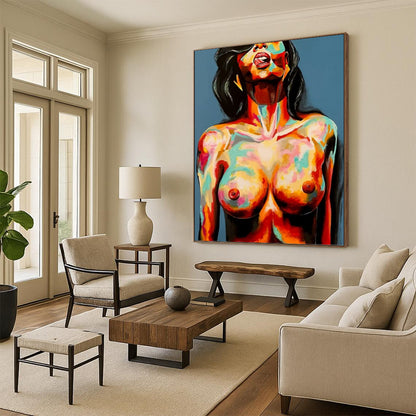 Custom Vertical Hand - Painted Abstract Art for Entryway and Hallway DKH1629