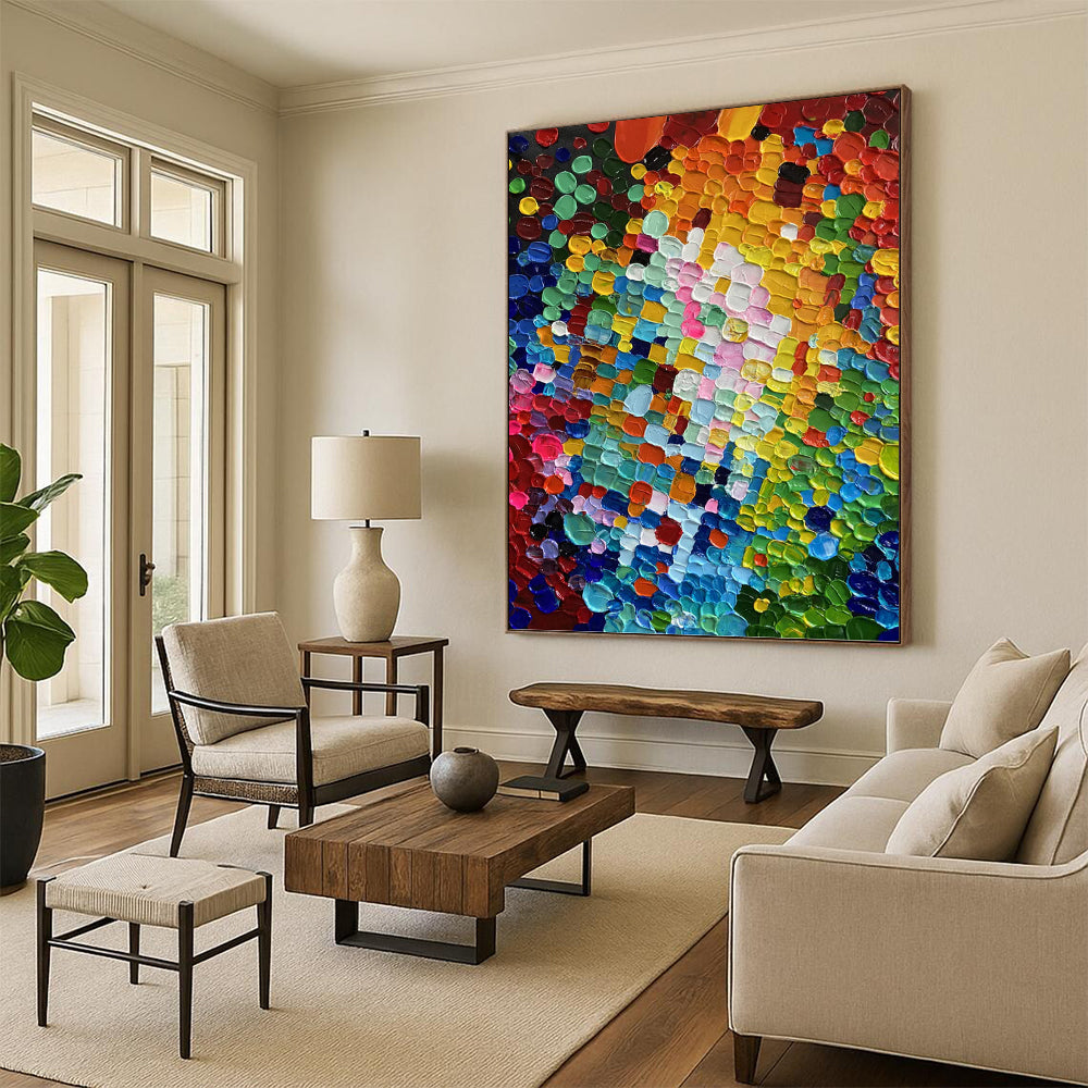 Uplifted Vertical Hand - Painted Textured Custom Abstract Ode for Living Room and Entryway DKH1592