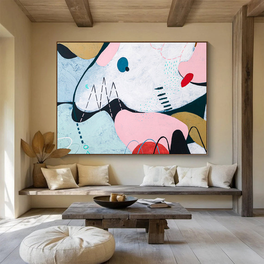 Large - Sized Hand - Painted Abstract Wall Decor for Bar & Office DKH550