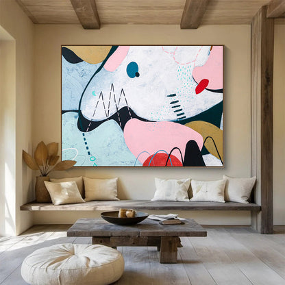 Large - Sized Hand - Painted Abstract Wall Decor for Bar & Office DKH550