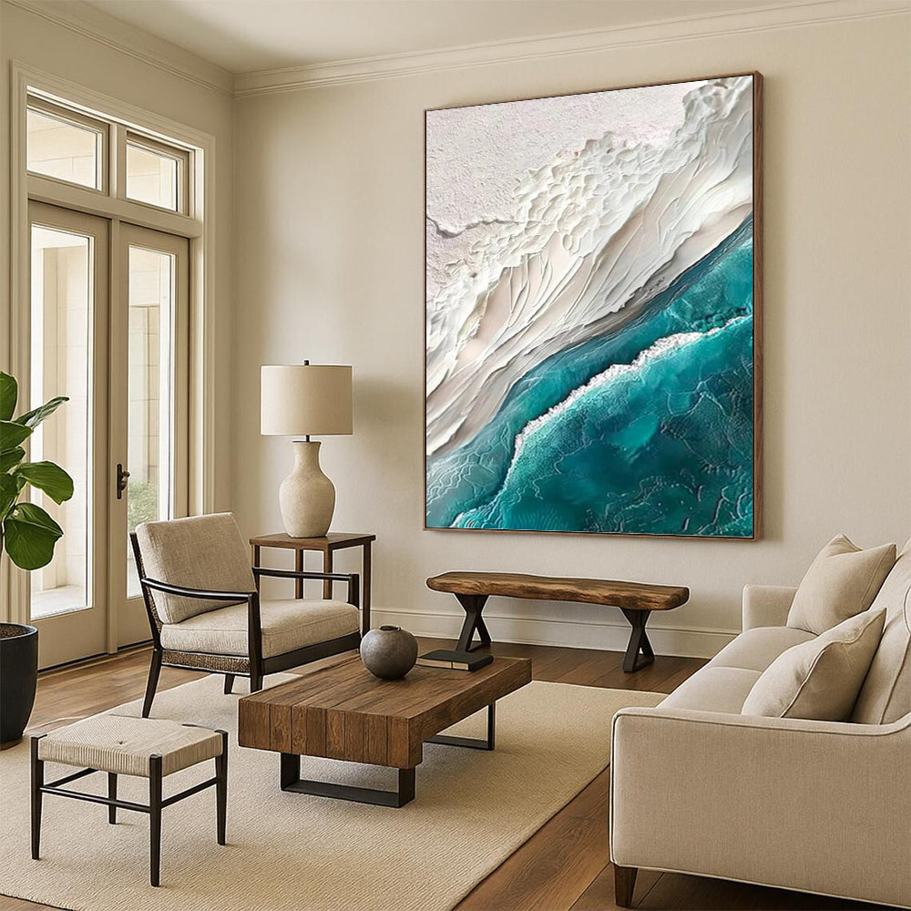Stunning Hand - Painted Textured Abstract Painting on Canvas for Living Room & Hotel DKH1394